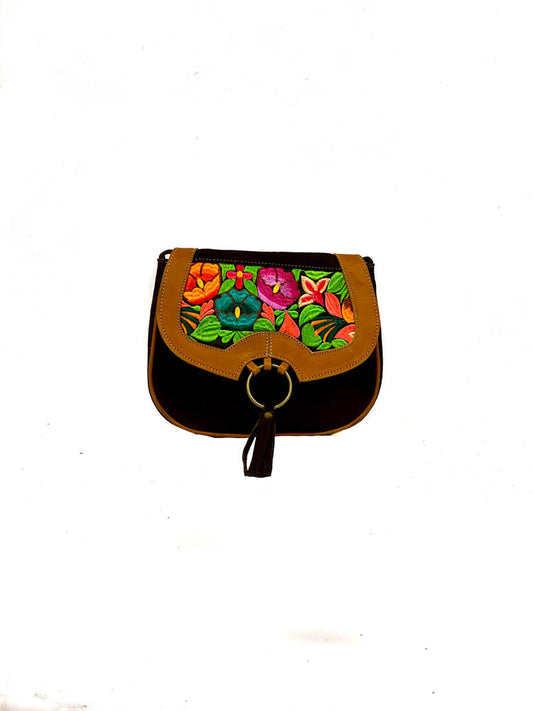 What can I use my floral hand embroidered leather suede handbag for? Here is Asiri