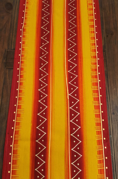 Hand painted crimson table runner