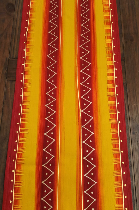 Hand painted crimson table runner