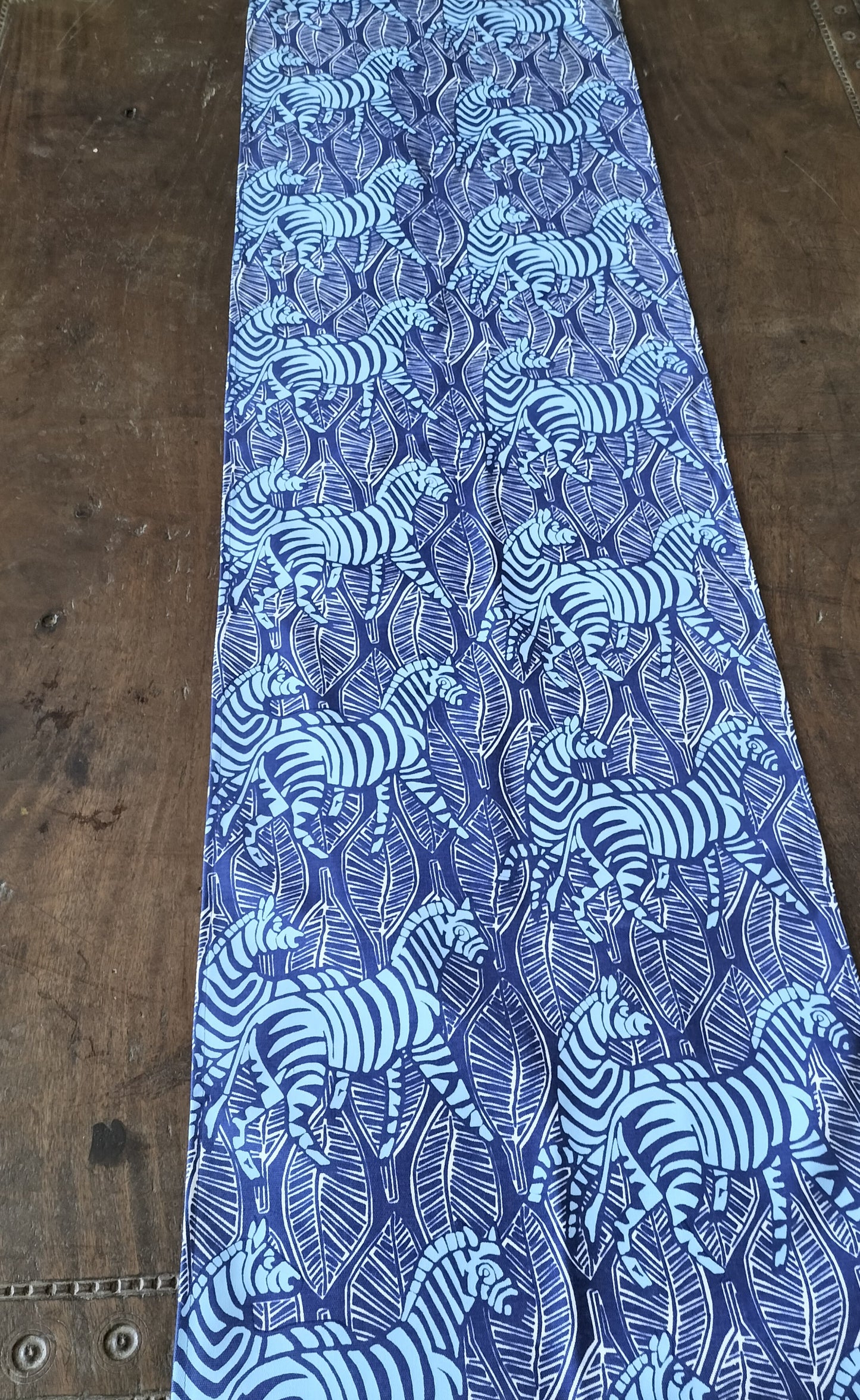 Marine blue table runner zebra range