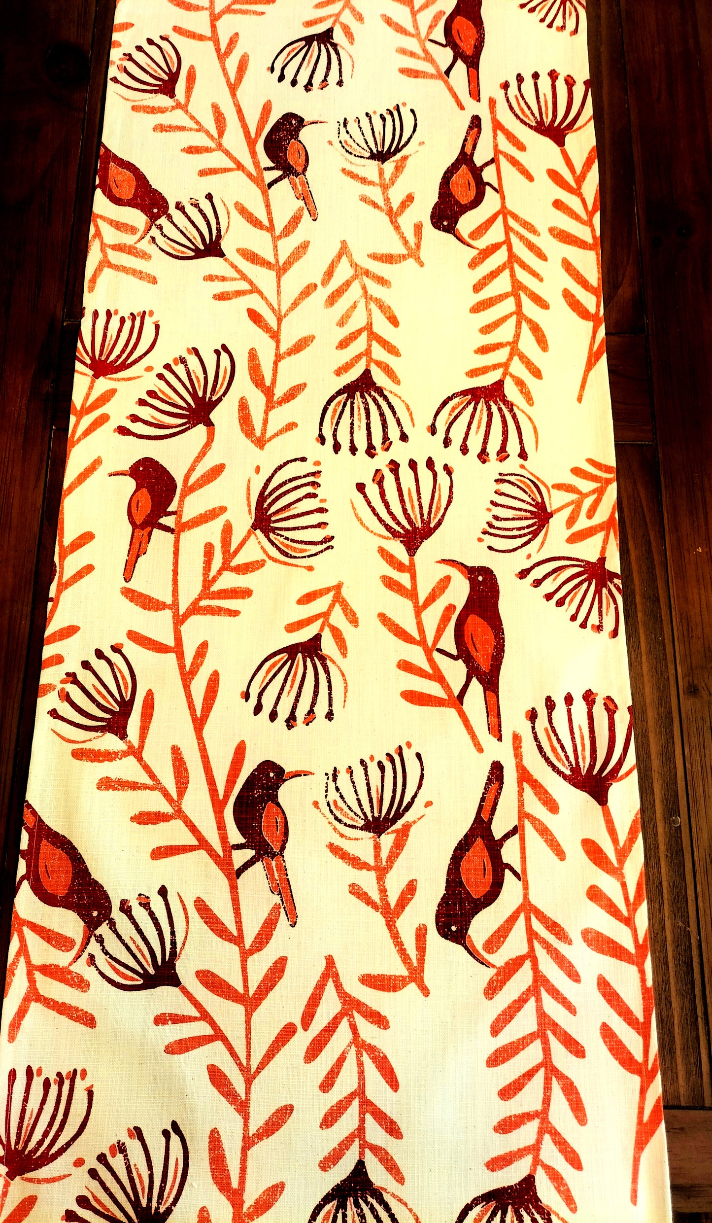 Burgundy table runner cape kingdom screen printed range