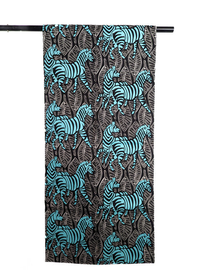 Black and turquoise table runner zebra range