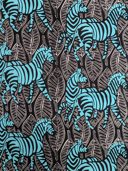 Black and turquoise table runner zebra range