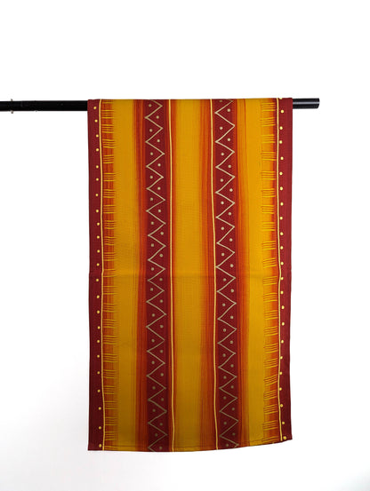 Hand painted crimson table runner