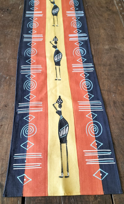 Hand Painted African Style cotton Runner